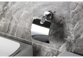 Mosadzný držiak na toaletný papier v striebornej farbe Sapho X-Round