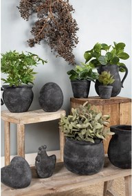 Granitový antik keramický obal na kvetináč s uchom Granit - 20*16*14cm