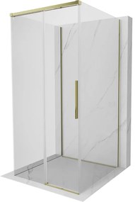 Mexen Rox-3S, 3-stenný sprchový kút 110 x 110 cm, 8mm číre sklo, zlatý profil, 8C2-110-110-50-00-3S