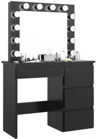 Bestent Toaletný stolík s LED zrkadlom Cleopatra Black