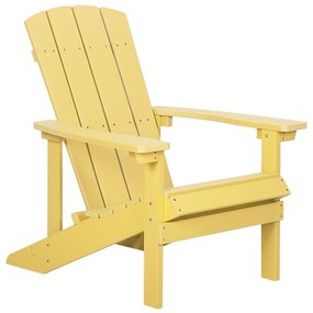 Záhradná stolička s podnožkou žltá ADIRONDACK Beliani