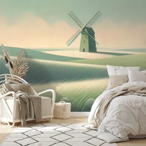 Samolepiaca fototapeta krajina s veterným mlynom