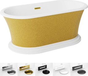 Besco Akrylátová voľne stojaca vaňa Ziva Glam Z 160x75, s prepadom BESCO-Typ výpuste: Alcaplast Click-Clack so štrbinovým prepadom, chróm