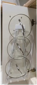 Organizér na pokrievky, 5 pokrievok s háčikmi, biely XXL - 57x31 cm