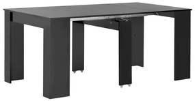 Rozťahovací jedálenský stôl lesklý čierny 175x90x75 cm