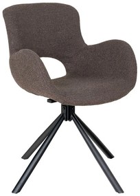 Hnedé čalúnené jedálenské kreslá v súprave s podrúčkami 2 ks Amorim – House Nordic