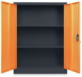 Stredná univerzálna kovová skriňa 90 x 40 x 120 cm, cylindrický zámok, oranžová - ral 2004