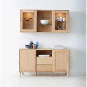 Set nástennej vitríny s osvetlením a komody v dekore duba 133x136 cm Mistral - Hammel Furniture