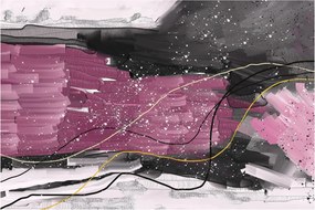 Obraz - Ružovo-čierna abstrakcia (90x60 cm)