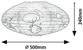 Rabalux 71190 detské papierové stropné svietidlo Hedgy - ježko a balón, pr. 50 cm