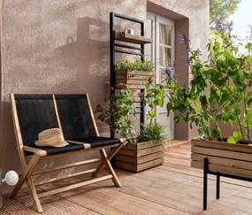 Skladacia záhradná lavička s textilným výpletom