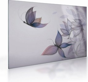 Sklenený obraz - Kreslené motýle (70x50 cm)