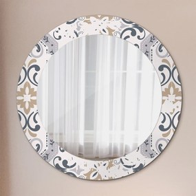 Okrúhle ozdobné zrkadlo na stenu Retro dlaždice fi 60 cm