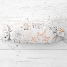 Biante Vankúš valec bonbon Sandra SA-526 Hnedé vlčie maky na bielom 15x40 cm