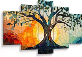 Obraz – Mozaika – slnko a strom I. (150x105 cm)