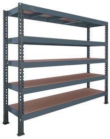 Trestles Nekonečný priemyselný regál 2400x2200x600, 5 políc Farba: Sivá