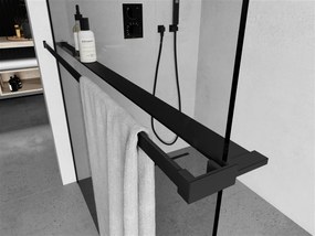 Mexen príslušenstvo, polička/držiak na uteráky pre sprchovú zástenu (max 140cm), čierna, 800-02-70