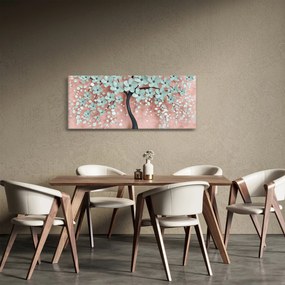 Obraz - Pastelovo modré kvety (120x50 cm)