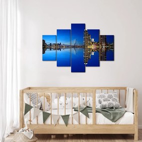 Obraz - nočný Rotterdam (150x105 cm)