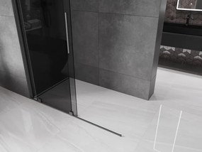 Mexen Velar, sprchová zástena s posuvnými dverami Walk-in 150 x 200 cm, 8mm šedé sklo, grafitová, 871-150-000-43-95