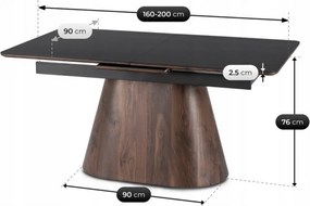 PROXIMA.store - Rozkladací jedálenský stôl LIZBONA FARBA: čierna, konštrukcia: orech