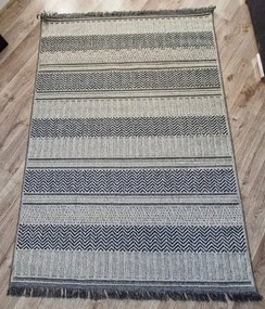 Pruhovaný koberec v boho štýle Boho 878-S – sivo-béžový Rozmer: 80x150 cm