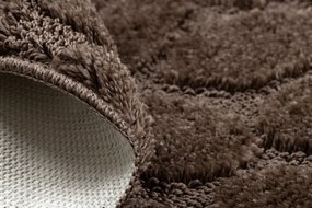 Kúpeľňový koberček SUPREME STONES kamienky, hnedý kruh