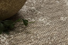 Koberec šnúrkový SIZAL FLOORLUX 20491 KVETY šampanské/tmavosivý
