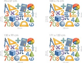 Škola matematika nálepky na stenu do učebne list 75 x 57 cm