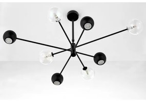 Jupiter 1996 - Luster na tyči MOKA 4xGU10/10W/230V + 4xG9/10W/230V čierna/číra