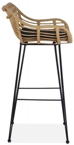 Barová stolička ASTORIA - umelý ratan / čierna