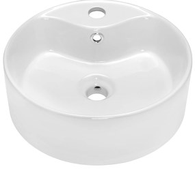 Invena Rondi, umývadlo na dosku 410x410x145, biela lesklá, INV-CE-20-001-W