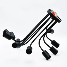 Prisadený luster TRINITY 10xE27/15W/230V čierna