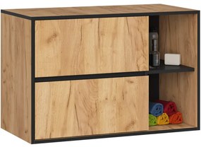 Skrinka pod umývadlo VAMI W90 2SZ 2P dub craft / čierna