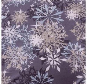 Sada 2ks obliečok z mikrovlákna SNOWFLAKE modrosivé + plachta Jersey 180x200cm biela, dvojlôžko
