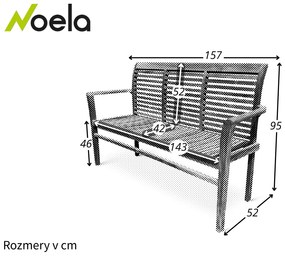 Noela Záhradná teaková stohovateľná lavica Stucking 150 cm