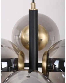 Čierne/sivé závesné svietidlo so skleneným tienidlom ø 15 cm Forte – Squid Lighting