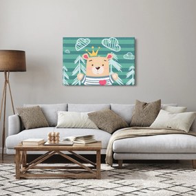 Obraz - Macko v lese (90x60 cm)