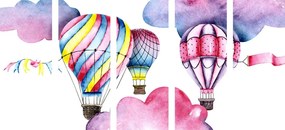 5-dielny obraz vyhliadkový let balónom