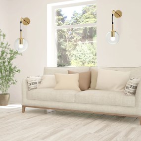 Toolight - nástenná sklenená lampa E27 60W APP685-1W, zlatá, OSW-00095