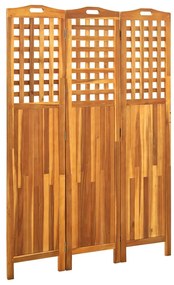 3-panelový paraván 121x2x170 cm masívne akáciové drevo