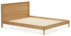 Dvojlôžková posteľ z dubového dreva s roštom v prírodnej farbe 160x200 cm Lenon – Kave Home