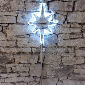 DECOLED LED světelná hvězda na vrchol stromu, 45 x 70 cm, ledově bílá