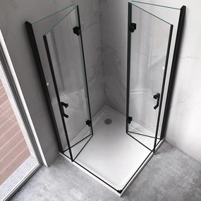 BPS-koupelny Obdĺžnikový sprchový kút ZES KZ12D BL 120x80 čierna/transparent - bez vaničky