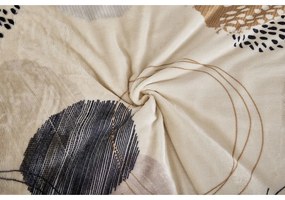 Svetlohnedé obliečky na jednolôžko z mikroplyšu 140x200 cm Circles – My House