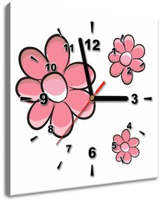 Gario Obraz s hodinami Ružové kvietky Rozmery: 30 x 30 cm