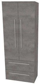 Mereo Bino, kúpeľňová skrinka vysoká 163 cm, dvojitá, Multidecor, Betón tmavosivý, MER-CN699BET2