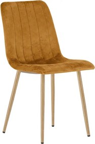 AKCIA Horčicová zamatová stolička LAVA II. akosť