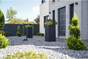 Kvetináč BLOCK, sklolaminát, výška 80 cm, antracit, outlet