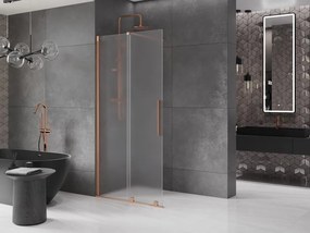Mexen Velar, sprchová zástena s posuvnými dverami Walk-in 70 x 200 cm, 8mm sklo námraza, medená matná, 871-070-000-33-65